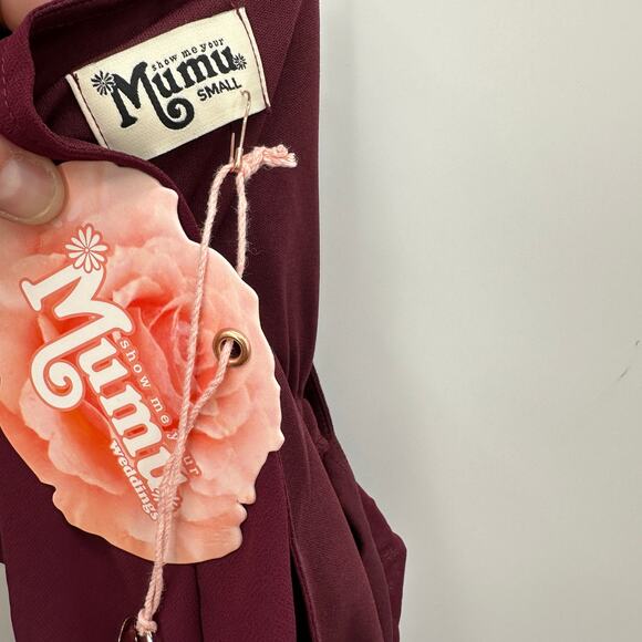 SHOW ME YOUR MUMU Kendall Maxi Maroon V-Neck Gown Dress // S - Picture 10 of 10